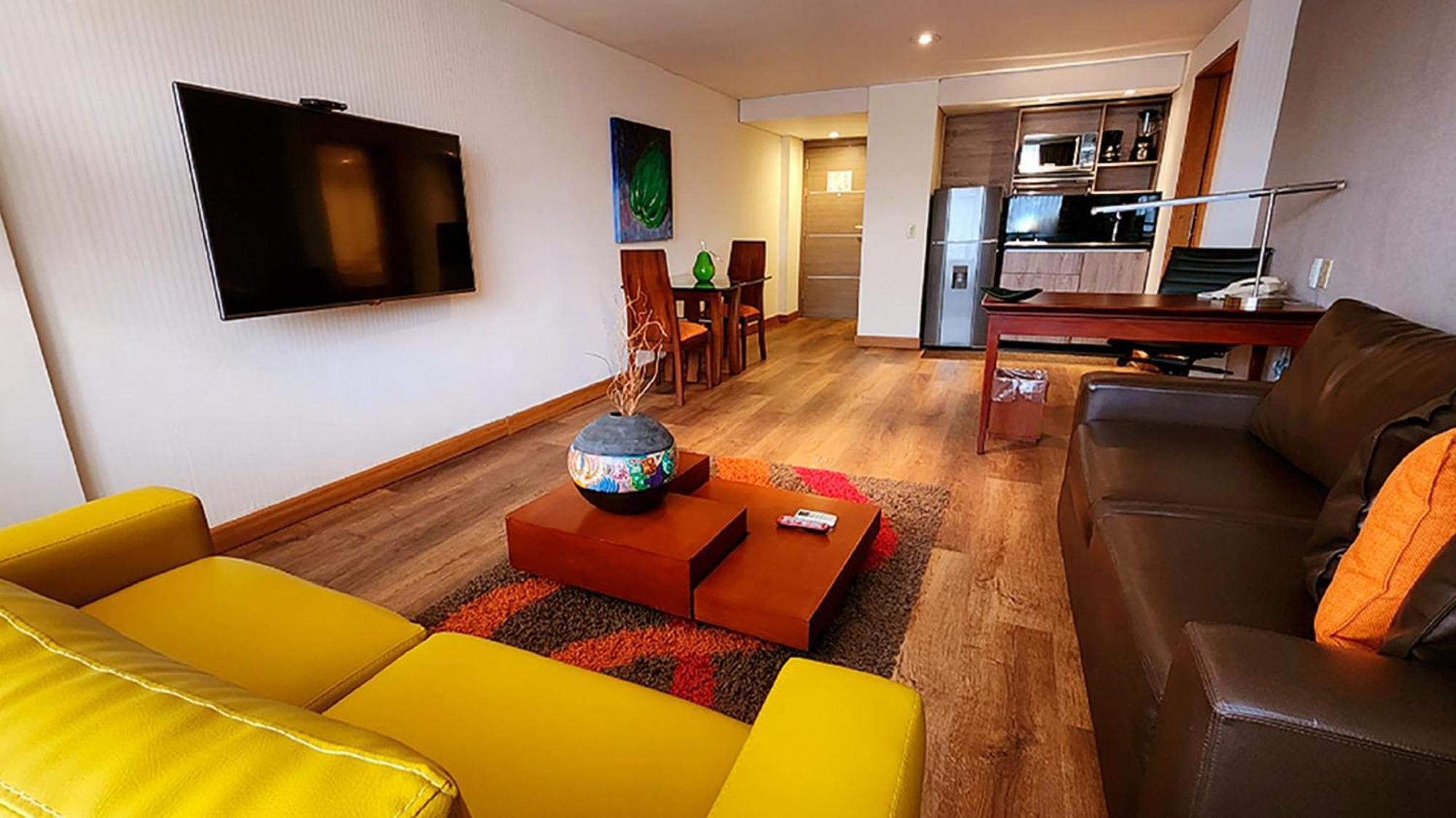 Bogota Plaza Hotel Exterior photo A living room in a serviced apartment in Lima, Peru
